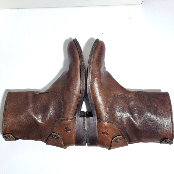 Frye Melissa Button Zip Ankle Short Boots Brown 7 - Picture 10 of 10